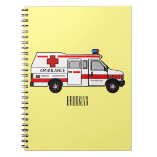 illustration av tecknaden Ambulance Anteckningsbok