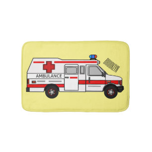 illustration av tecknaden Ambulance Badrumsmatta