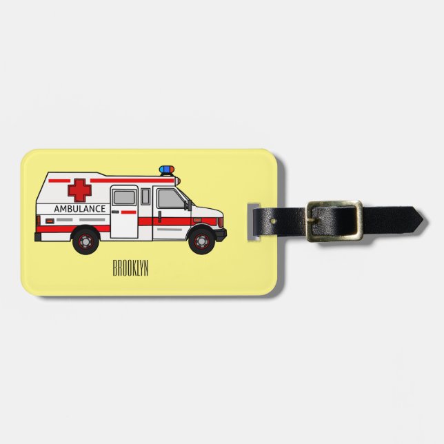 illustration av tecknaden Ambulance Bagagebricka (Horisontell Framsida)