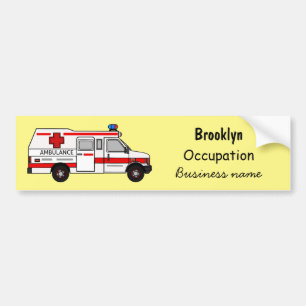 illustration av tecknaden Ambulance Bildekal