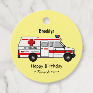 illustration av tecknaden Ambulance Gåvor Etiketter