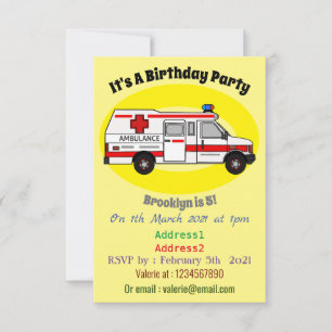 illustration av tecknaden Ambulance Inbjudningar