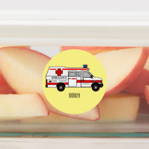 illustration av tecknaden Ambulance Klistermärke