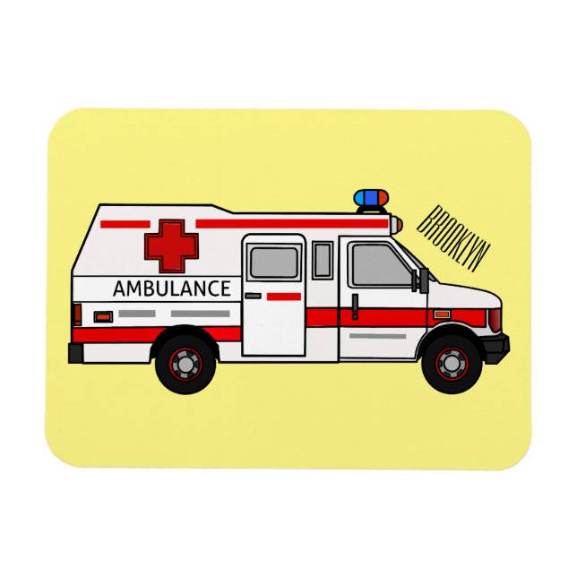 illustration av tecknaden Ambulance Magnet (Horisontell)