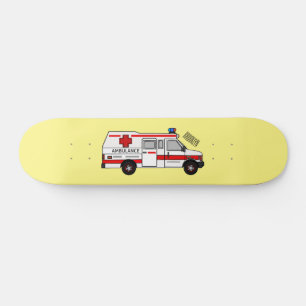 illustration av tecknaden Ambulance Mini Skateboard Bräda 18,5 Cm