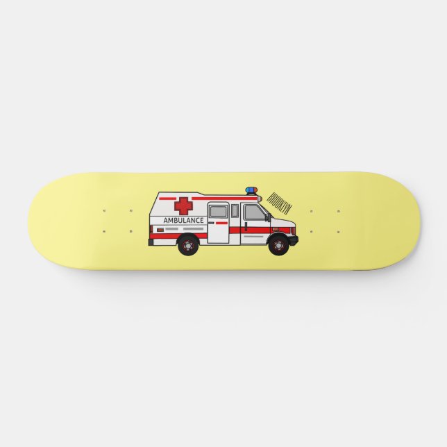 illustration av tecknaden Ambulance Mini Skateboard Bräda 18,5 Cm (Horz)