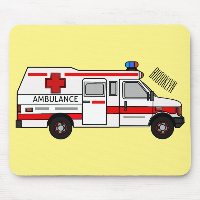 illustration av tecknaden Ambulance Musmatta (Framsidan)