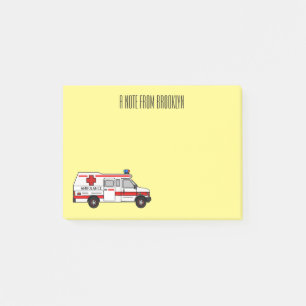 illustration av tecknaden Ambulance Post-it Block