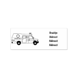 illustration av tecknaden Ambulance Stämpel
