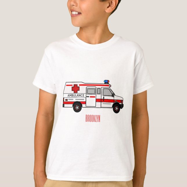 illustration av tecknaden Ambulance T Shirt (Framsida)