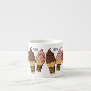 illustration av tecknaden av iskräm espressomugg