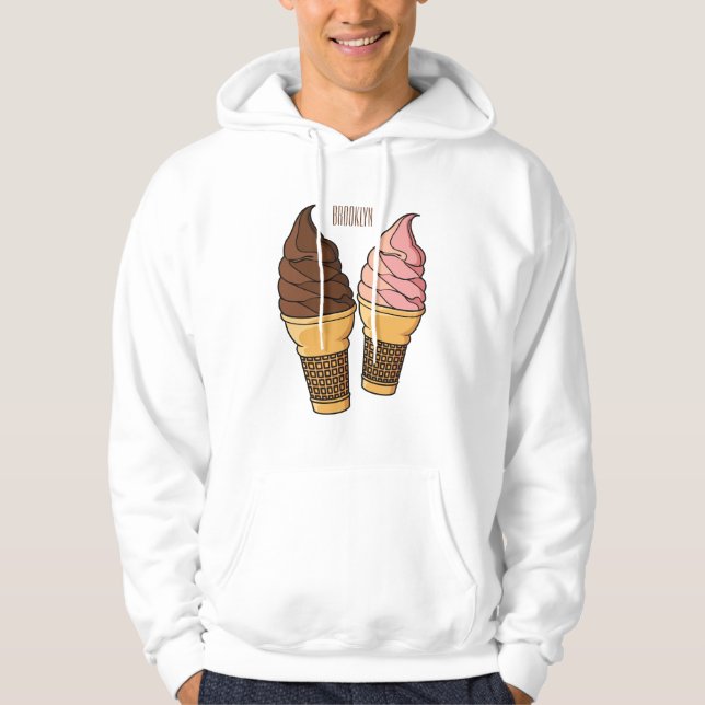 illustration av tecknaden av iskräm hoodie (Framsida)