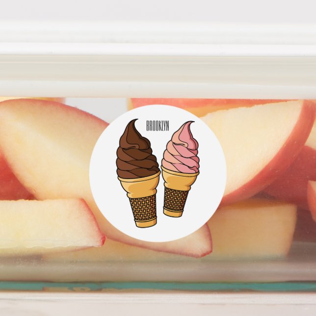 illustration av tecknaden av iskräm klistermärke (Påsatt)