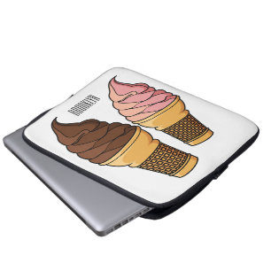 illustration av tecknaden av iskräm laptop fodral