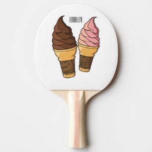 illustration av tecknaden av iskräm pingisracket