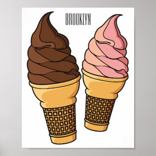 illustration av tecknaden av iskräm poster
