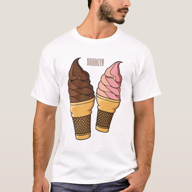 illustration av tecknaden av iskräm t shirt (Framsida)