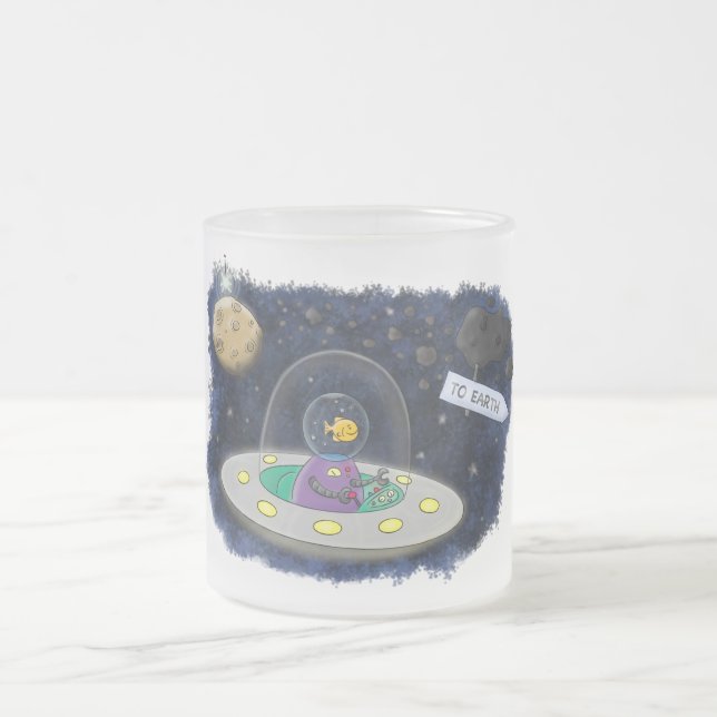 illustration av tecknaden av kute-lycklig-fisk i r frostad glasmugg (Center)