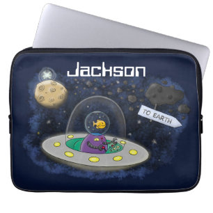 illustration av tecknaden av kute-lycklig-fisk i r laptop fodral