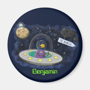 illustration av tecknaden av kute-lycklig-fisk i r magnet