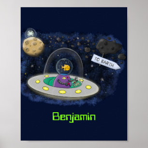 illustration av tecknaden av kute-lycklig-fisk i r poster