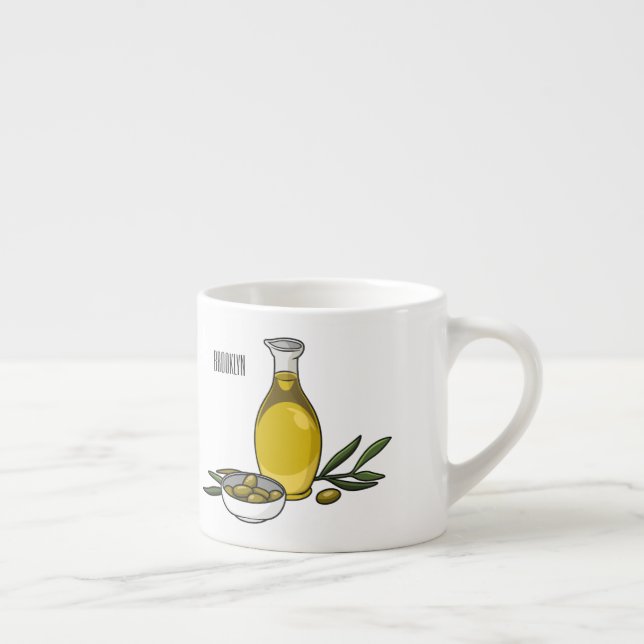illustration av tecknaden av olivolja espressomugg (Höger)