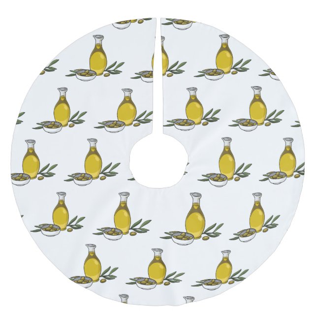 illustration av tecknaden av olivolja julgransmatta borstad polyester (Framsidan)