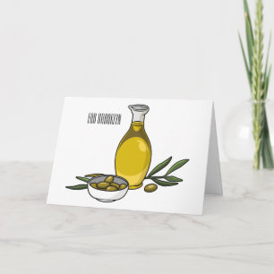 illustration av tecknaden av olivolja kort