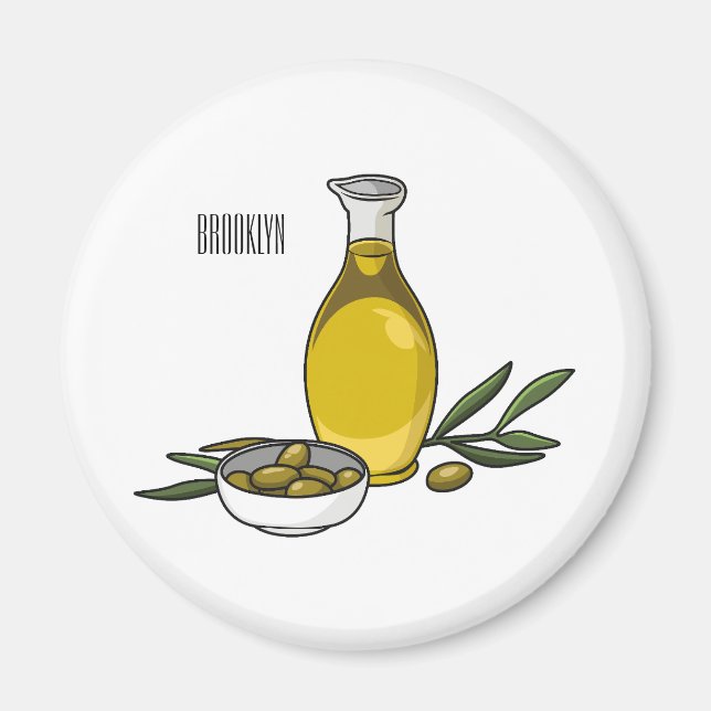 illustration av tecknaden av olivolja magnet (Framsidan)