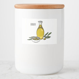illustration av tecknaden av olivolja mat etiketter
