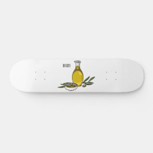 illustration av tecknaden av olivolja mini skateboard bräda 18,5 cm