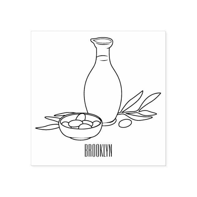 illustration av tecknaden av olivolja stämpel (Tryck)