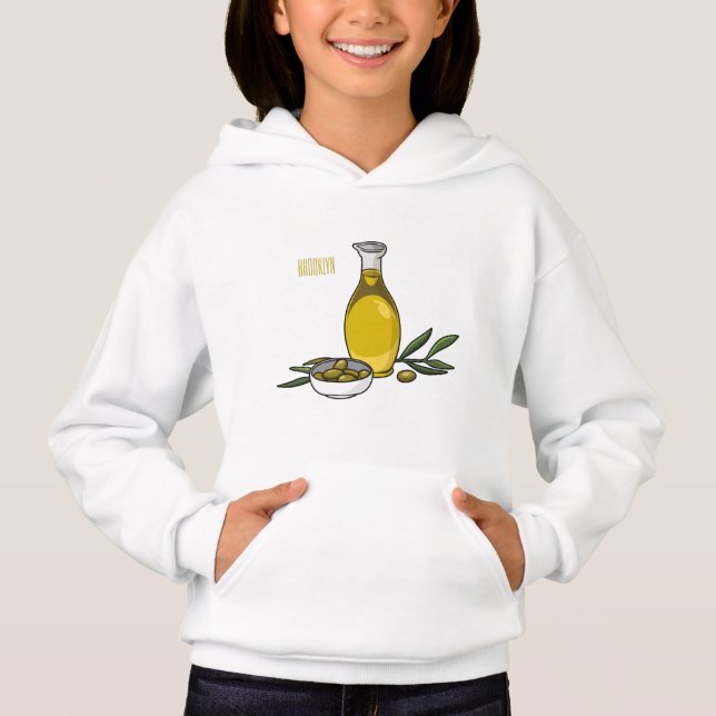 illustration av tecknaden av olivolja t shirt (Framsida)