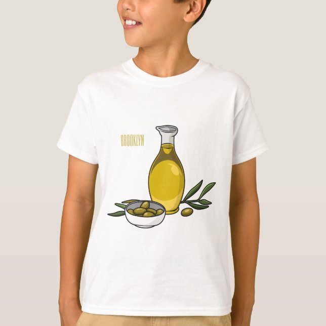 illustration av tecknaden av olivolja t shirt (Framsida)