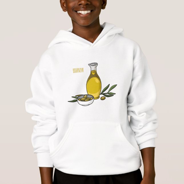 illustration av tecknaden av olivolja t shirt (Framsida)
