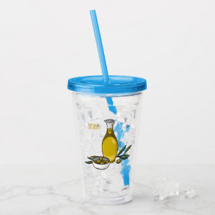 illustration av tecknaden av olivolja take away mugg