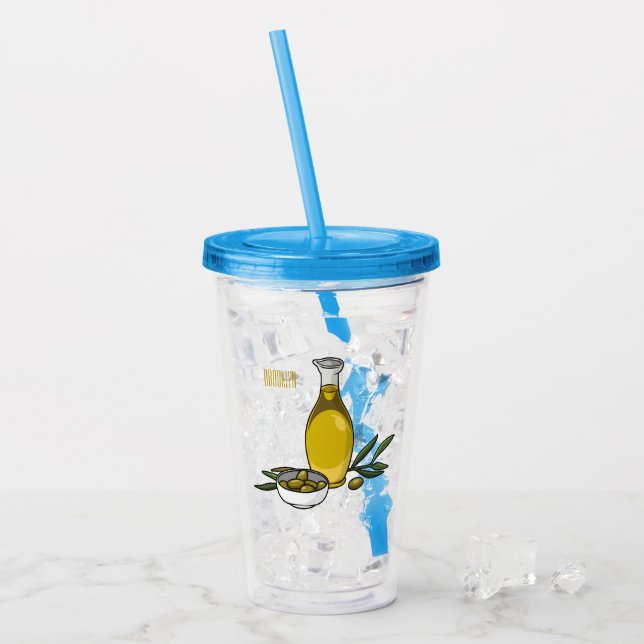 illustration av tecknaden av olivolja take away mugg (Framsida Ice)