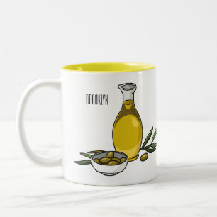 illustration av tecknaden av olivolja Två-Tonad mugg