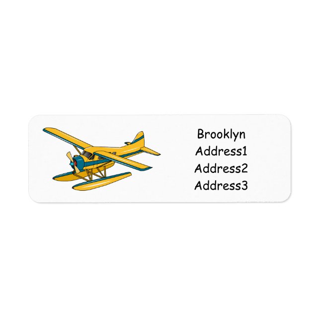 illustration av tecknaden av sjöflygplan returadress etikett (Framsidan)