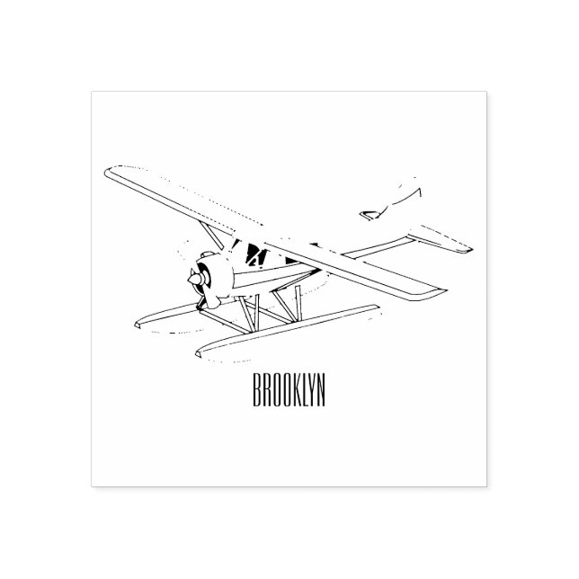 illustration av tecknaden av sjöflygplan stämpel (Tryck)