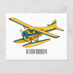 illustration av tecknaden av sjöflygplan vykort