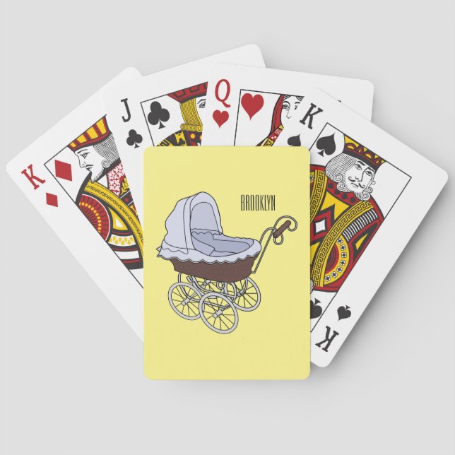 illustration av tecknaden barnvagn casinokort (Baksidan)