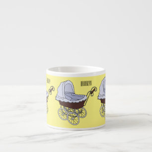 illustration av tecknaden barnvagn espressomugg