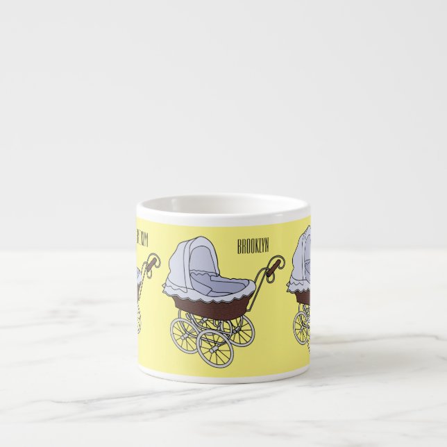 illustration av tecknaden barnvagn espressomugg (Framsidan)