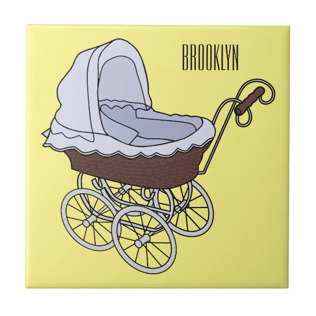 illustration av tecknaden barnvagn kakelplatta (Framsidan)