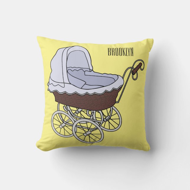 illustration av tecknaden barnvagn kudde (Framsida)