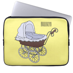 illustration av tecknaden barnvagn laptop fodral