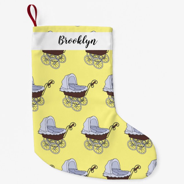 illustration av tecknaden barnvagn liten julstrumpa (Framsidan)