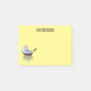 illustration av tecknaden barnvagn post-it block