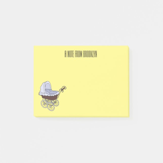 illustration av tecknaden barnvagn post-it block (Framsida)
